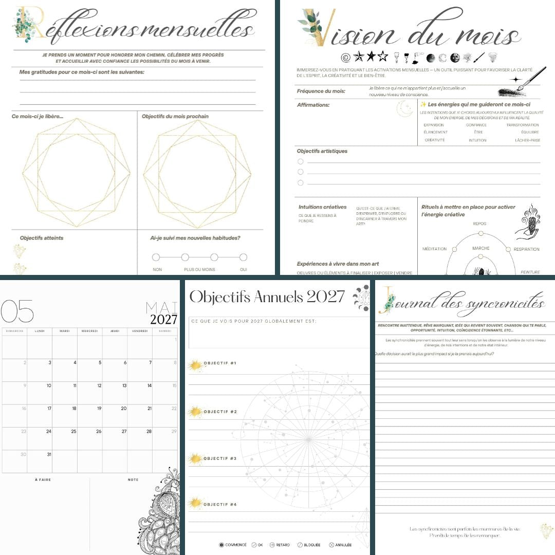 Agenda Quantique - de la Femme Visionnaire - 2027 (PDF Téléchargeable)