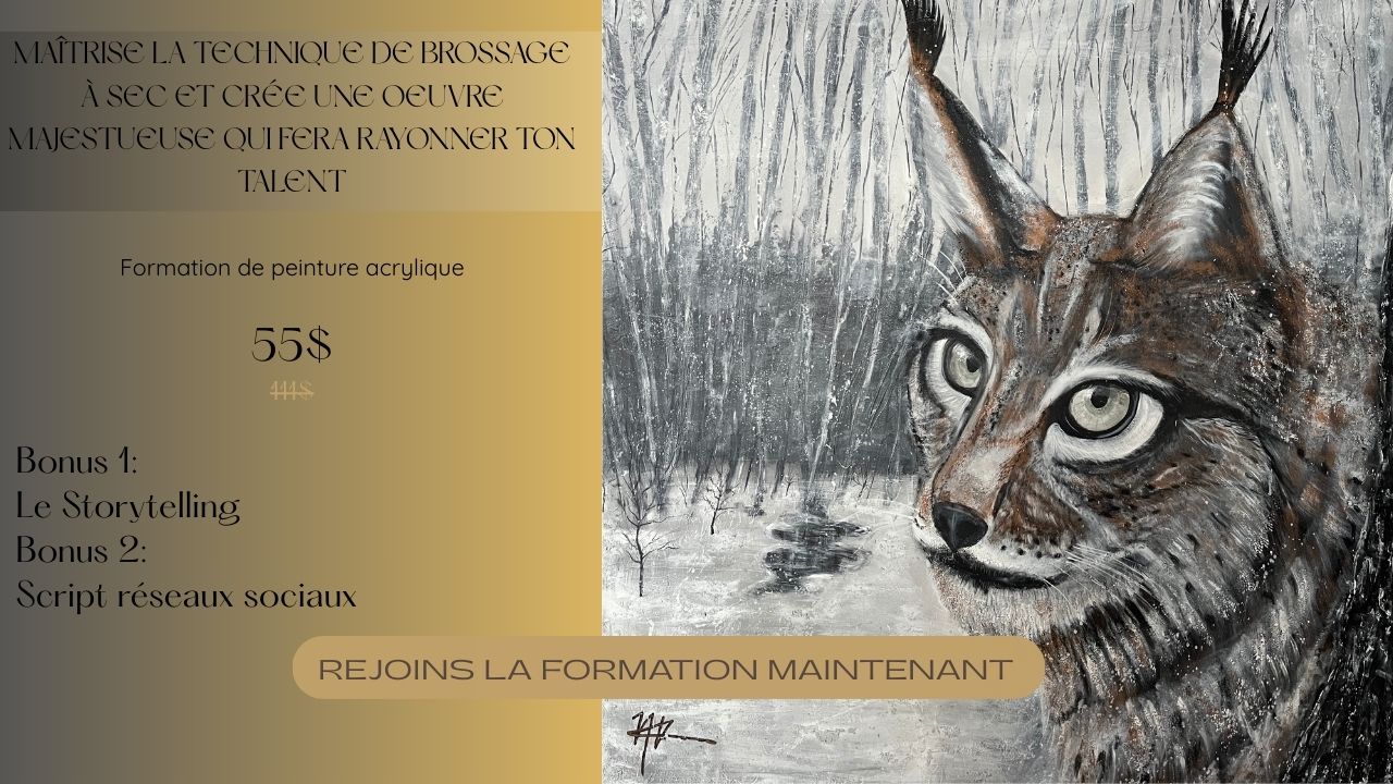Maîtrise la technique du brossage à sec en peignant un majestueux Lynx