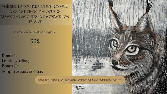 Maîtrise la technique du brossage à sec en peignant un majestueux Lynx